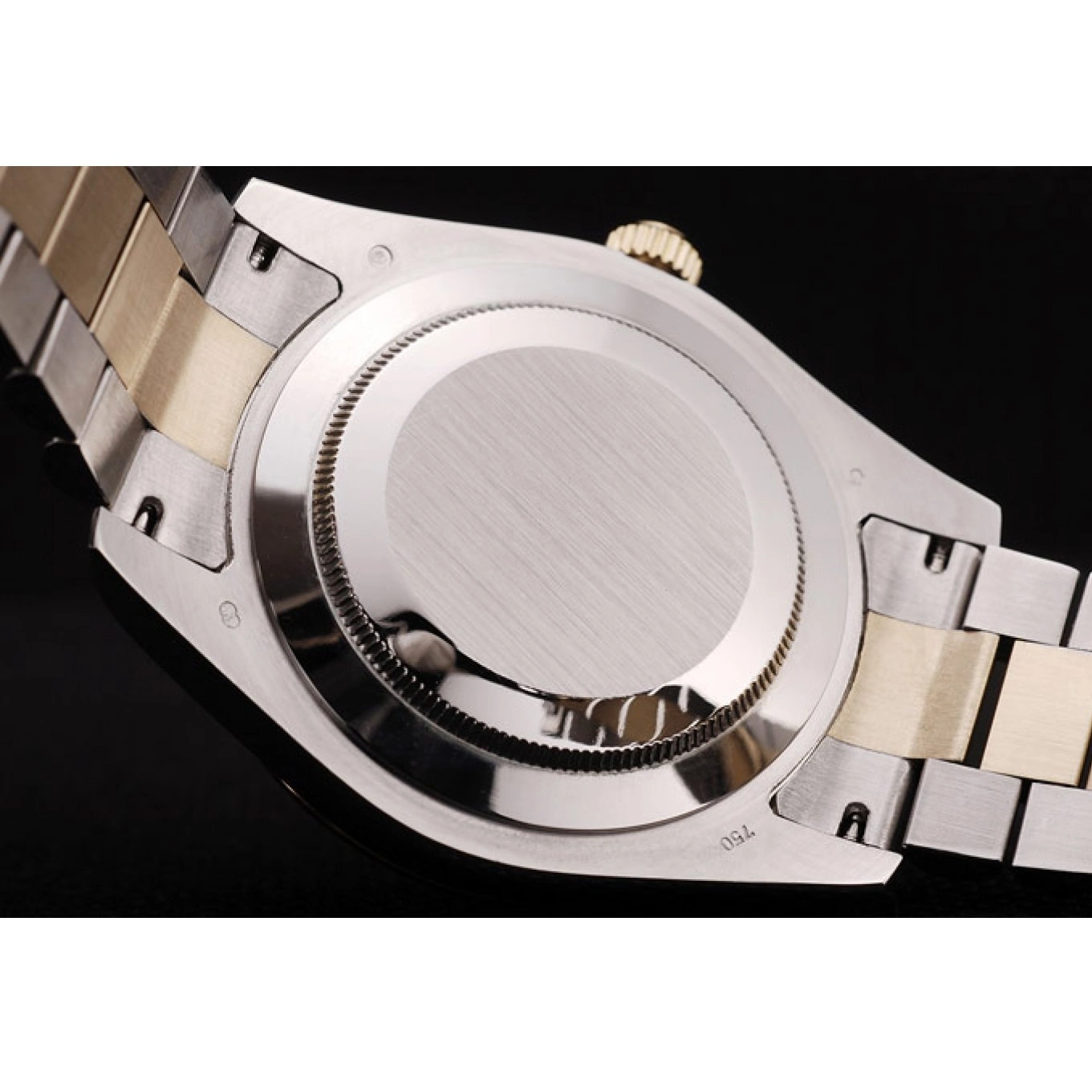 Aaa replica Rolex Bezel Brown Pattern DateJust Ribbed Gold Dial 0717